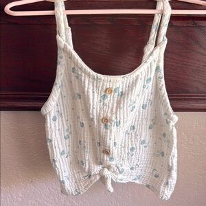 Carters Girls Size 5 Cottagecore Floral Button Down Spring Summer Tank Top